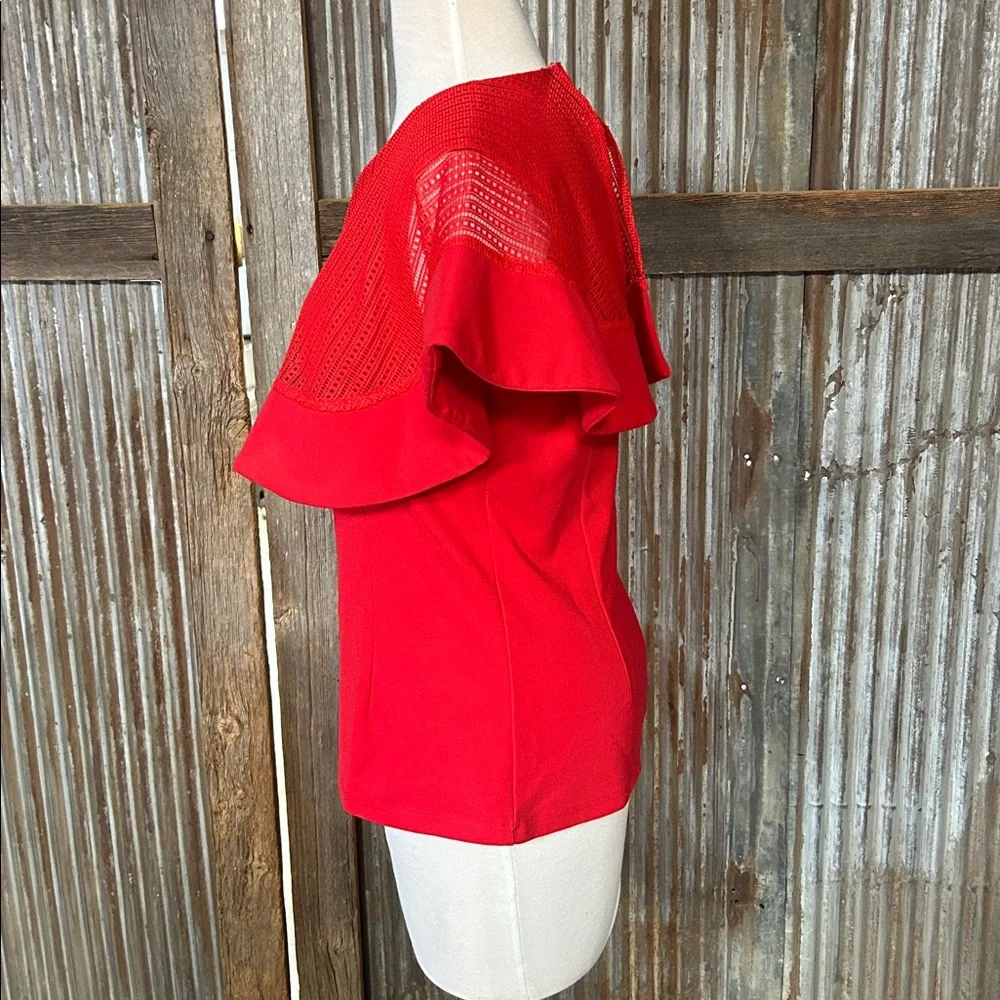 Gracia Vibrant Red Top with Cape Detail - Picture 5 of 9